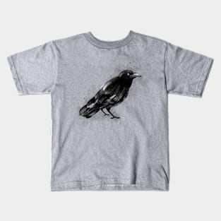 Watercolor Raven Kids T-Shirt